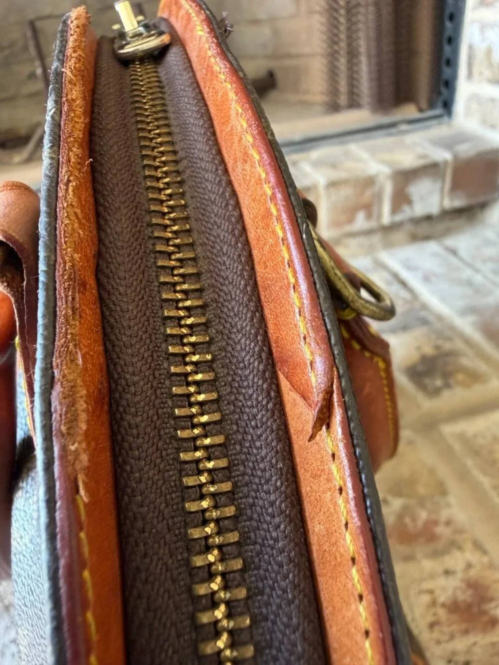 Louis vuitton ellipse bag MM vintage leather classic monogram print brown *read*